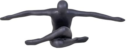IDYL Moderne Skulptur Figur Sandsteinguss Flying Man | wetterfest | Farbe schwarz | Masse 53x19x20 cm | Dekorationfigur für jeden Wohnbereich, Balkon und Garten