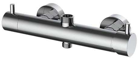 Robinet mitigeur pour colonne de douche TOR / VER, forme ronde, fabriqué en laiton et finition chromée brillante, avec déviateur intégré et manivelle facile à manipuler
