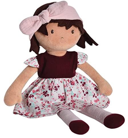 Tikiri 8521060 Kuschelpuppe Selena, weiche Stoffpuppe für Kinder ab 0+ Monaten, 33 cm, inkl. Geschenkbox