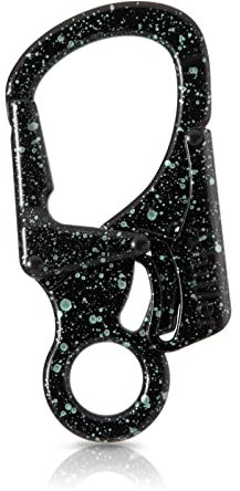 Ahiller Karabiner Schlüsselring Clip, 3 Zoll Zinklegierung Doppelte Verriegelung Schlüsselbund für Outdoor, Schlüsselanhänger Stil Karabinerhaken [Schwarzgrün-1P]