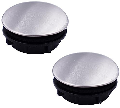 Lot de 2 cache-trous de robinet de cuisine en acier inoxydable de 35 mm de diamètre pour robinet d'évier de cuisine de 0,98 à 3 cm (court de 35 mm)