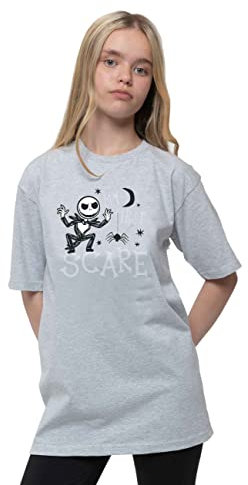 Nightmare Before Christmas Kids T Shirt First Scare New Official Disney Grey, Grey, XL/11-12 Years