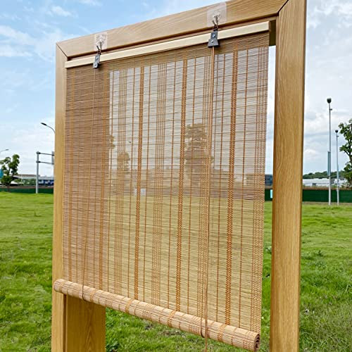 Natur Bambus Rollo Seitenzugrollo,Bambus Jalousie Für Fenster,Innen/Draußen Bambusrollos,Sichtschutz Sonnenschutz Verdunkelungsvorhang,für Balkon Küche Pavillons,Anpassbar (W160xH240cm(63x95in))