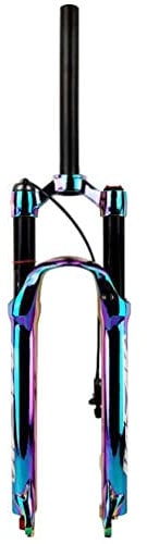 HSQMA Mountain Bike Suspension Fork 26 27.5 29 Inch Travel 120mm MTB Air Fork Damping Adjustable 1-1/8 Straight Front Fork QR 9mm (Color : Remote, Size : 29'')