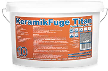 Malta per fughe in ceramica da 1 K Titan, resistente ai raggi UV, 10 kg (grigio pietra) – anche per carico auto