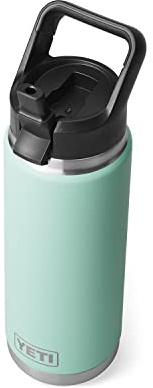 Yeti Rambler 26 oz Bottle, Vacuum Insulated, Stainless Steel with Straw Cap, Seafoam
