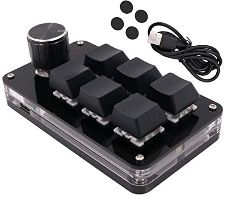 Tiardey Einhändige Makro-mechanische Tastatur 6-Tasten-Mini-Gaming-Tastatur mit 1 Knöpfen für Office-Gaming-Medien