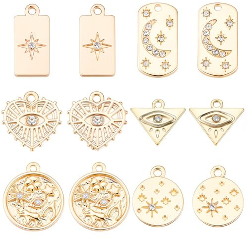 SUNNYCLUE 18K Plated Evil Eye Charms