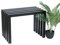 DanDiBo Hocker Metall Schwarz Sitzbank Massiv Wetterfest 60 cm Sitzhocker 96446 Modern Bank Lamellenhocker