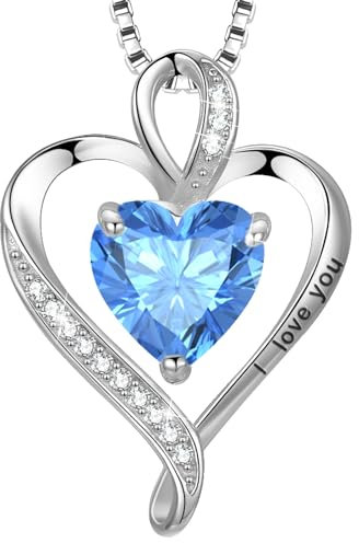 LAVUMO Herz Kette Damen Silber 925 I love you Halskette Damen Personalisierter schmuck Geschenke für Frauen Frau MaMa Freundin an Geburtstags Valentinstag Muttertag Mit Rose Geschenkbox