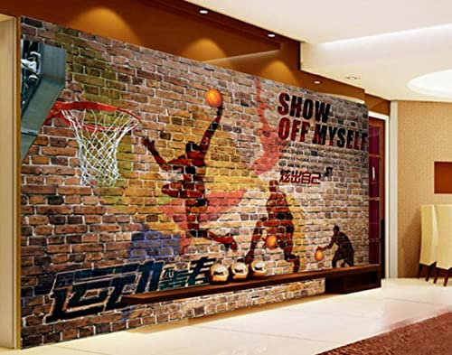 BeNsil Wall Paper 3D Sports Youth Basketball Club Sporting Goods Store Decor Mural Wallpaper*150cmx105cm(59.1x41.3inch)