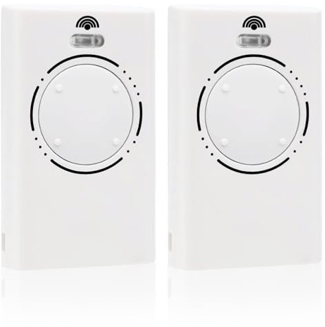 2pcs Mando de Garaje Universal Mando Puerta Garaje Mando 868 MHz Mandos Puertas Automaticas Copiadora de Llaves Clonación de Plástico Inalámbrico Control Remoto Mando a Distancia del Llavero(Blanco)
