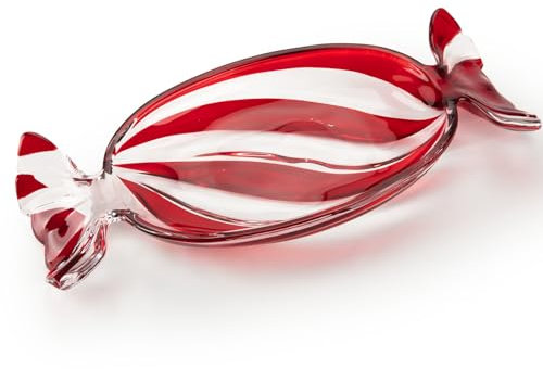 SHOWLOUE Weihnachtsteller aus Glas, Süßigkeitenteller, Dessertteller, Weihnachtsgeschirr, Tablett, dekorative Teller für Weihnachten, Urlaub, Party, Gastgeschenk, klein