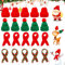 AKONE 20 Stück Mini Weihnachtsmütze und Schal Set, Weihnachtsschal Nikolausmütze, Rote und Grüne Weihnachtsmützen und Schal Kombination, Geeignet für Weihnachten