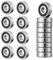 Kugellager,24 Stücke Rillenkugellager,625 RS Bearings,kugellager 5mm,Klein Rillenkugellager von Lagern zur Geschirmte Kugellager Gummi Versiegelt(5 * 16 * 5mm) (12 PCS(6801-2RS))