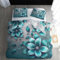 ZDABAOEC Bettwäsche 135x200 2er Set, Türkis Blumen Wendebettwäsche, Weiche Kuschelige Microfaser Bettbezug und 1 Kopfkissenbezug 80x80, mit Reißverschluss