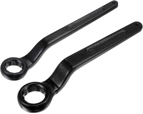 sourcing map 2Pcs Offset Box End Ring Type Wrench 36mm 27mm High-Carbon Steel Slogging Wrench