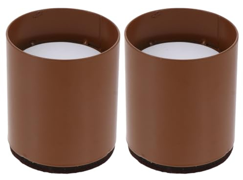Rehausseur de Pieds de Chaise Marron 2 Pièces, Patins de Meubles Ronds | Acier au Carbone, Feutre et Eva, Forte Capacité Portante, Résistance à L’usure pour Lit et Chaise