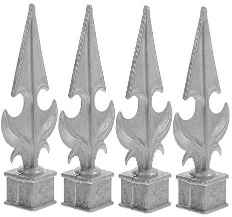 TINEASUR Lot De 4 Embouts De Clôture Robustes En Aluminium Moulé Pour Clôture Décoration De Clôture Extérieure