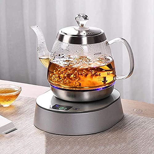 Bouilloire, bouilloire électrique, bouilloire à thé, bouilloire thermostatique avec température réglable, bouilloire électrique en verre sans fil avec passoire 1 L 1000 W, arrêt automatique et