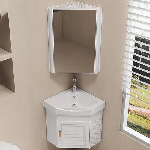 LLYLAFDC Keramik Handwaschstation Waschbecken,Spültisch Einzelbecken， Spüle Mit Unterschrank，mit Schlauchanschluß Waschtisch ， Für Waschküche, Einzelbecken, Gewerbliches Restaurant(Wit,43cm)