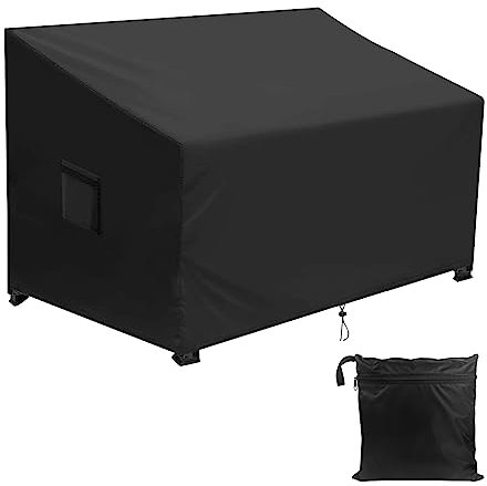 Schutzhülle für Gartenbank, Wasserdicht Gartenbank Abdeckung 420D Oxford Gewebe, 2/3 Sitzer Abdeckplane Gartenbank, Atmungsaktiver Sitzbezug für Gartenmöbel Gartensofa (138*99*61/89cm)