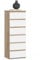 Kommode mit 6 Schubladen Kommode Schlafzimmer Flur Wohnzimmer Organizer Kommode mit Schubladen 40 cm breit 109 cm hoch | sonoma weiß Holz Highboard Sideboard Mehrzweckschrank Schrank schmal