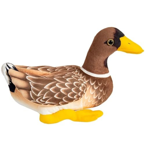 TOPLITHE Stockente Kuscheltier, Realistisches Enten Plüschtier Weiches Stofftier Puppe for Kinder und Mädchen Geburtstagsgeschenk(Brown)
