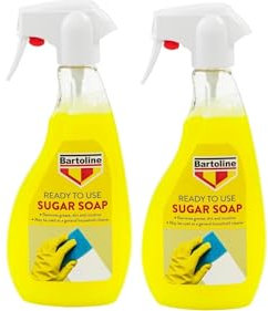 2 x 500ml Sugar Soap Spray – Powerful Multi-Surface Cleaner & Degreaser | Pre-Paint Wall Cleaner, Removes Grease, Grime & Nicotine | Ready to Use Household Cleaning Spray