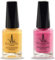 (2Pcs Set) Henna Infused Halal Nail Polish Water Permeable Nail Polish Vegan Long lasting Nail polish (Rubelite, Gold Souk)