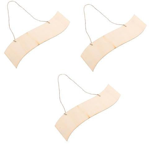 COHEALI 3 Stück Holzschild Blanko Teller Basteln Hängeetikett Blanko Flaggen Blanko Plaketten Zum Basteln Unfertiges Türschild Kaffee Bar Schilder Leeres Hängeschild