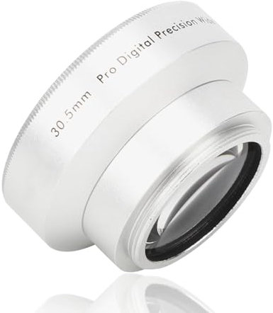 Lente macro gran angular de alta definición con aumento de 0,45X, cristal óptico plateado 0,45X, lente adicional para lentes de cámara de 30,5 mm