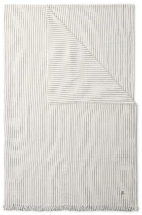 MARC O'POLO Plaid Fine Stripe Anthrazit, 150x200 cm, 80% Bio-Baumwolle, 20% Leinen, Streifen