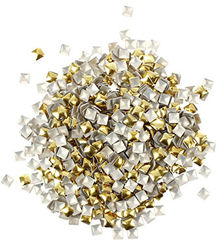 Tuesoa Pack of 270 Nail Art Studs - 4mm - Gold and Silver - Nail Art - Rhinestone - Gems from Y2B