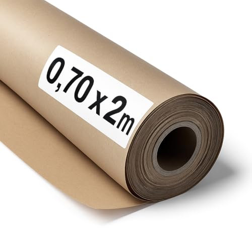 OFITURIA Carta Kraft Marrone 70 g/m² – Rotolo 0,70×2 m – 1 pz – Imballaggio, Pacchi, DIY – Uso Alimentare