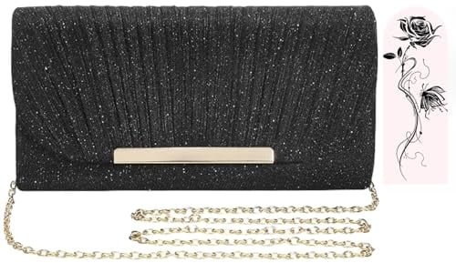 Aryan Damen Clutches, Clutch, elegante Abendhandtaschen für Frauen mit abnehmbarer Kette, Pailletten-Tasche für Hochzeit, Braut, Abschlussball, Party