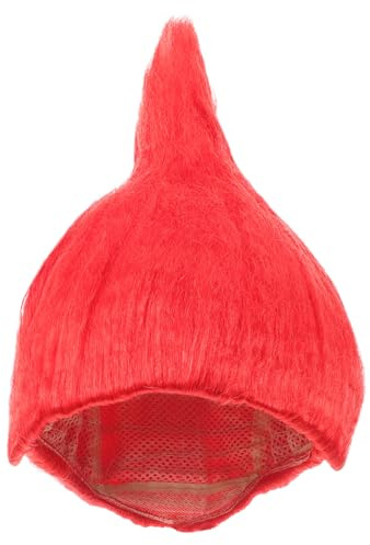 Flammenförmige Perücke Rot aus K-silk für Halloween und Karneval