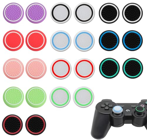 24 Piezas Joystick Kappen Silicona Thumbstick Grips para Mandos, Tapas Antideslizantes de Agarre, Cubiertas Protectoras para Joystick, Accesorios PS5 Gaming, Compatibles con PS5 PS4 Xbox Switch