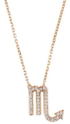 Latelita Colgante DE Signo Zodiacal Collar DE Oro Rosa Escorpio