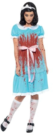 Smiffys Bloody Murderous Twin Costume, Blue with Dress, Socks & Headband, Halloween Adult Fancy Dress, Halloween Dress Up Costumes