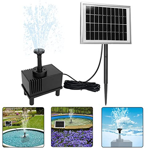 LARS360 Solar Teichpumpe Outdoor Wasserpumpe Solar Springbrunnen Solarpumpen Gartenpumpe für Gartenteich (2W)