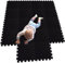MQIAOHAM Interlocking Weichschaum Bodenmatten Eva Puzzle Fliesen Bodenschutz Set Bodenschoner Oberflächenschutz Unterlagsmatte für Sportübungen Gym Fitness Keller Garage Workshop schwarz 104