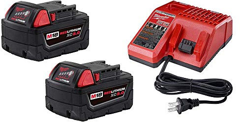 Milwaukee 48-59-1850P M18 Kit de démarrage lithium-ion 18 V avec deux batteries 5,0 Ah et chargeur