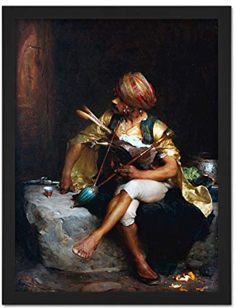 Bargue Bashi-bazouk Soldier Ottoman Empire Painting Large Framed Art Print Poster Wall Decor 18x24 in Soldat Reich Malerei Wand Deko
