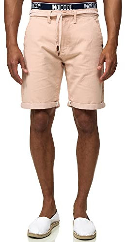 Indicode Hommes Acton Chino Shorts | Pantalon Court Chino en Coton Cameo Rose S