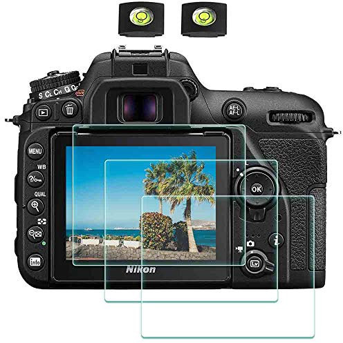 ULBTER Displayschutz schutzfolie für Nikon D7500 Kamera und Blitzschuh-Abdeckung, Glas Displayschutzfolie 0,3 mm Härtegrad 9H gehärtetes Anti-Fingerabdruck, Anti-Bubble Anti-Staub- 3 Stück