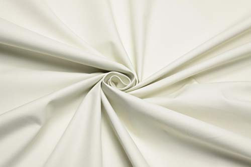 Verdunkelungsstoff Vorhangstoff 280cm Thermogardine Blackout 100% Lichtdicht Sonnenschutz Grau 30 Farben (BX69 Creme gewebt)