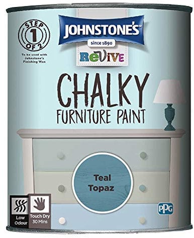 Johnstone's 423262 Chalky Furniture Paint Teal Topaz 0.75 L