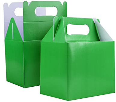 SHATCHI 20 Stück grüne Pappschachteln für Mittagessen, zum Mitnehmen, Geburtstag, Hochzeit, zum Mitnehmen, für Mahlzeiten, Kuchen, Party, Kinder, Beutetaschen