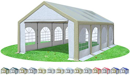 Stabilezelte Partyzelt 4x8m Modular Professional PVC 500 g/m² mit Fenster BRAUN Weiss
